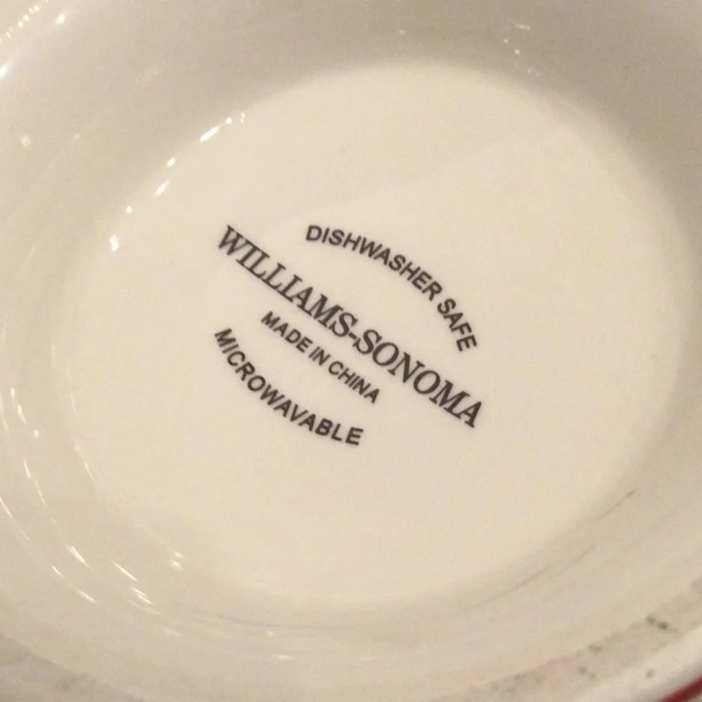 Williams Sonoma pair of mugs with chef snowman